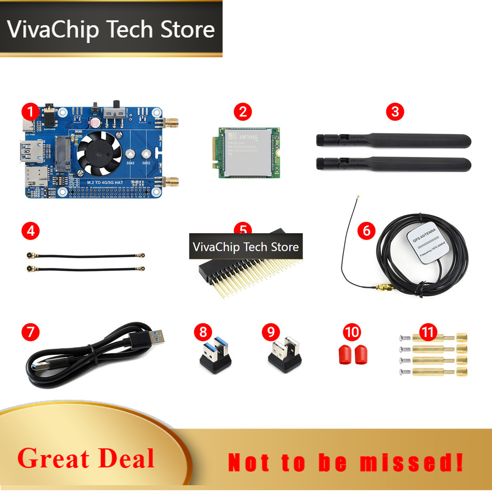 Raspberry Pi 4 8Gb Ram Kit - Плата расширения VivaChip Tech4G LTE GPS