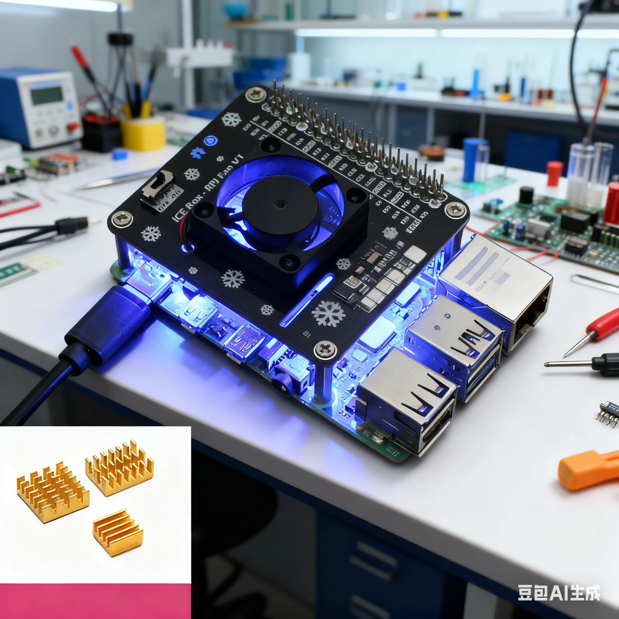 Raspberry Pi Water Cooling Kit - Активная охлаждающая шляпа для Raspberry Pi