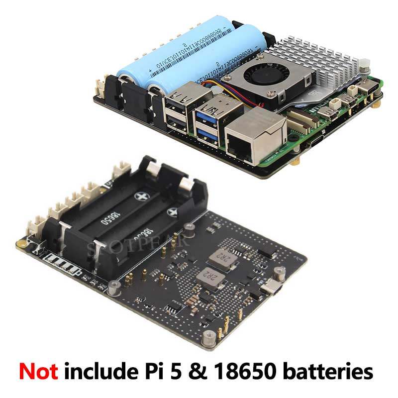 Плата ИБП для Raspberry Pi 5,  – обзор и цена Raspberry Pi Uninterrupted Power Supply Ups 18650