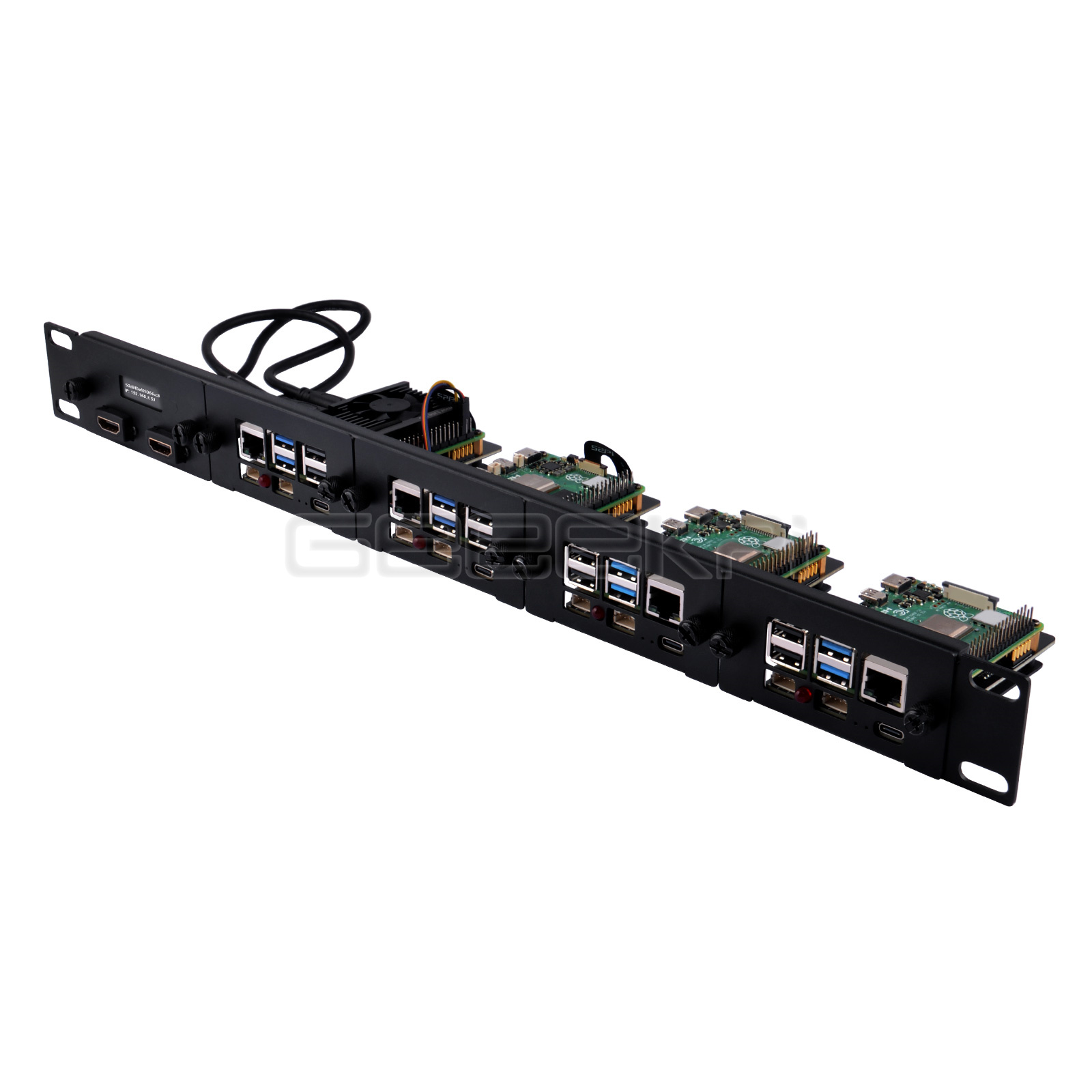 Комплект стальных кронштейнов  – обзор и цена Raspberry Pi Rackmount 1U 19 Inch