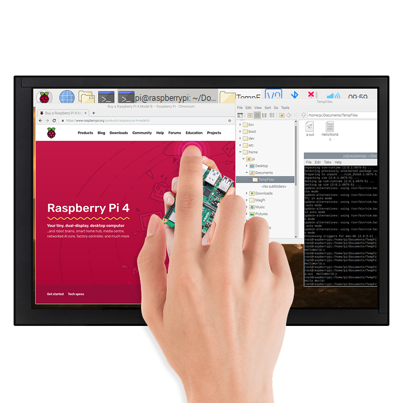 10,1-дюймовый сенсорный экран  – обзор и цена Raspberry Pi 10.1 Inch Capacitive Touch Screen Ips